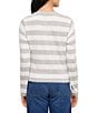 Karen Kane Striped Drape Front Crew Neck Long Sleeve Top - Image 2