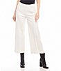 Karen Kane Subtle Texture Solid High Waist Wide-Leg Pintuck Pull-On Pants, Color:Off White - Image 1