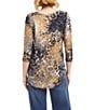 Karen Kane Tie-Dye Animal Burnout Scoop Neck 3/4 Sleeve Top, Color:Tie-Dye - Image 2