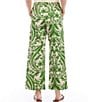 Color:Print - Image 2 - Tile Print Flat Front Wide Leg Pull-On Pant