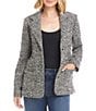 Karen Kane Tweed Wool Blend Notch Lapel Button Front Blazer, Color:Black/Off-White - Image 1