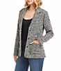 Karen Kane Tweed Wool Blend Notch Lapel Button Front Blazer, Color:Black/Off-White - Image 3