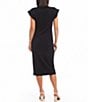 Color:Black - Image 2 - V Neck Sleeveless Midi Dress