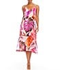 Color:Print - Image 1 - V-Neck Sleeveless Side-Slit Midi Dress