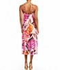 Color:Print - Image 2 - V-Neck Sleeveless Side-Slit Midi Dress