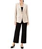 Karen Kane Woven Satin Notch Lapel Long Sleeve One Button Blazer - Image 3