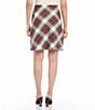 Color:Plaid - Image 2 - Woven Tartan Plaid Print Bias Cut Pull-On Pencil Skirt