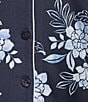 Color:Graphic Bloom - Image 3 - Short Sleeve Notch Collar Graphic Blooms Interlock Knit Pajama Set