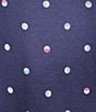 Color:Bouquet Dot - Image 3 - Short Sleeve V-Neck Brushed Interlock Knit Bouquet Dot Print Bermuda Short Pajama Set