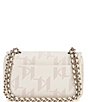 Color:White - Image 2 - Agyness Perforated Signature Logo Leather Shoulder Bag