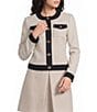 KARL LAGERFELD PARIS Boucle Round Collar Long Sleeve Coordinating Jacket - Image 1