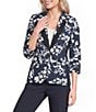 KARL LAGERFELD PARIS Burnout Print Banded Lapel Long Sleeve Blazer - Image 2