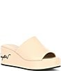 Color:Dusty Nude - Image 1 - Calvina Leather Chunky Platform Wedge Sandals
