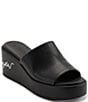 Color:Black - Image 1 - Calvina Leather Chunky Platform Wedge Sandals