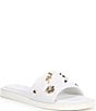 Color:Bright White - Image 1 - Carenza Quilted Leather Slide Sandals