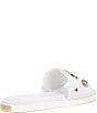 Color:Bright White - Image 2 - Carenza Quilted Leather Slide Sandals