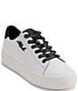 Color:Bright White/Black - Image 1 - Cason Leather Logo Lace-Up Sneakers