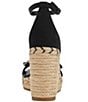 Color:Black - Image 3 - Catalyna Rhinestone Espadrille Wedge Sandals