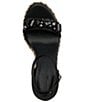 Color:Black - Image 4 - Catalyna Rhinestone Espadrille Wedge Sandals