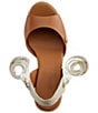 Color:Tan - Image 4 - Cecelia Leather Ankle Wrap Espadrille Sandals