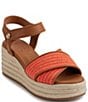 Color:Apricot/Tan - Image 1 - Celest Raffia Espadrille Wedge Sandals