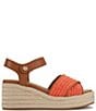Color:Apricot/Tan - Image 2 - Celest Raffia Espadrille Wedge Sandals