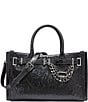 KARL LAGERFELD PARIS Cerise Satchel Bag, Color:Black/Gunmetal - Image 1