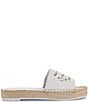 Color:Bright White - Image 2 - Cherie Leather Logo Chunky Espadrille Slide Sandals