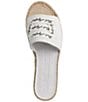 Color:Bright White - Image 4 - Cherie Leather Logo Chunky Espadrille Slide Sandals