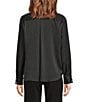 KARL LAGERFELD PARIS Chiffon Sequin Point Collar Button Front Blouse - Image 2