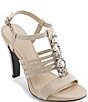Color:Natural/Silver - Image 1 - Cicely Canvas Strappy Sandals