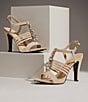 Color:Natural/Silver - Image 6 - Cicely Canvas Strappy Sandals