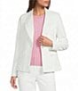 KARL LAGERFELD PARIS Compression Cotton Notch Lapel Collar Long Sleeve One Button-Front Jacket - Image 1