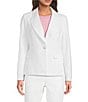 KARL LAGERFELD PARIS Compression Cotton Notch Lapel Collar Long Sleeve One Button-Front Jacket - Image 3