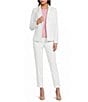 KARL LAGERFELD PARIS Compression Cotton Notch Lapel Collar Long Sleeve One Button-Front Jacket - Image 4