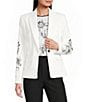 KARL LAGERFELD PARIS Compression Cotton Notch Lapel Long Sleeve Jacket - Image 1