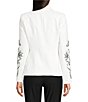 KARL LAGERFELD PARIS Compression Cotton Notch Lapel Long Sleeve Jacket - Image 2