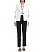 KARL LAGERFELD PARIS Compression Cotton Notch Lapel Long Sleeve Jacket - Image 5