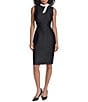 KARL LAGERFELD PARIS Contrast Mock Neck Bow Dress - Image 1
