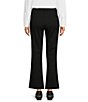 Color:Black - Image 2 - Cool Compression Ponte Flat Front Flare Leg Zipper Pants