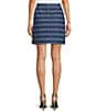 KARL LAGERFELD PARIS Coordinating Tweed Denim A-Line Mini Skirt, Color:Blue Aura - Image 2