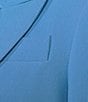 KARL LAGERFELD PARIS Coordinating Woven Peak Lapel Long Sleeve One-Button Jacket, Color:Azure Blue - Image 5
