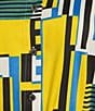 KARL LAGERFELD PARIS Cotton Sateen Printed Point Collar Short Sleeve Belted Shirt Dress, Color:Soft White/French Blue Multi - Image 3