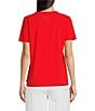 Color:Apple - Image 2 - Crew Neck Short Sleeve Graphic Tee Shirt