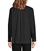 KARL LAGERFELD PARIS Crystal Bow Poplin Point Collar Button Front Blouse - Image 2