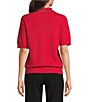 KARL LAGERFELD PARIS Crystal Johnny Collar Short Sleeve Pullover Sweater - Image 2
