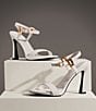 Color:Bright White - Image 6 - Cybil Leather Ankle Strap Sandals