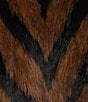 KARL LAGERFELD PARIS Faux Fur Chevron Pattern Collarless Front Hook Coat - Image 4