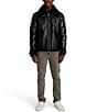 KARL LAGERFELD PARIS Faux Shearling Collared Mixed Media Jacket, Color:Black - Image 3