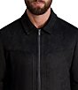 Color:Black - Image 3 - Faux Suede Shirt Collar Jacket